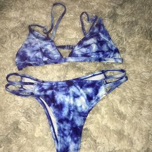 Tye dye blue zaful bikini